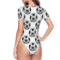 thumbnail image 4 of The Xecao Happy Soccer Women's Crew Neck Body Suit, a short-sleeved bodysuit and basic swimsuit, both comfort and style for dating and daily life, 4 of 9