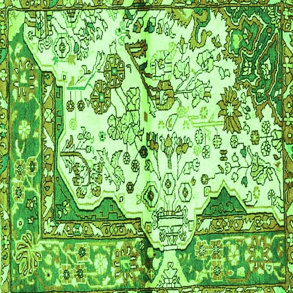 Ahgly Company Indoor Square Persian Green Traditional Area Rugs, 6' Square