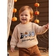 thumbnail image 6 of RUINIXCW Toddler Baby Boy Girl Halloween Sweater Outfit Warm Fall Winter Knit Sweaters Boys Girls Pumpkin Skull Goose Ghost Embroidery Long Sleeve Knitwear Jumper Pullover Tops, 6 of 8