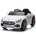 thumbnail image 4 of Kids Ride on Cars, 12V Powered Mercedes Benz Ride on Toys w/Remote Control, Music, Bluetooth, LED Light, USB, Power Display, Four Wheel Suspension Electric Car for Toddlers 2-4 Year Olds, Whit, 4 of 8