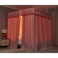 thumbnail image 4 of Elastic Roof Style Four Corner Post Princess Bed Canopy Curtains Cozy Breathable Tent Canopy Mosquito Net for Girls & Adults Bedroom Decoration (Pink, 59-64" W*82" L*82"*H/(Queen)), 4 of 14