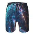 thumbnail image 3 of Balery Crystal Pattern White Horse Traje de Baño Estilo Hawaiano para Hombre, Shorts de Secado Rápido con Bolsillos-Large, 3 of 6