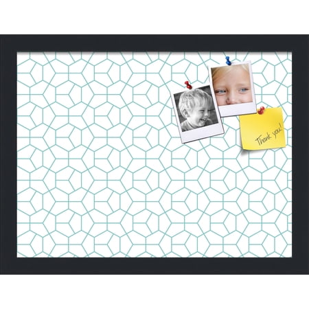 PinPix 16x12 Custom Cork Bulletin Board Modeco Hex Aqua Poster Board Has a Fabric Style Canvas Finish Framed in Modeco Hex Aqua by ArtToFrames (PinPix-1540)