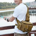 thumbnail image 3 of Advancent Bolso bandolera grande para viajes al aire libre cómodos, mochila para hombre, bolsa de pesca, bolsa de camping, riñonera carpas marrón, 3 of 6
