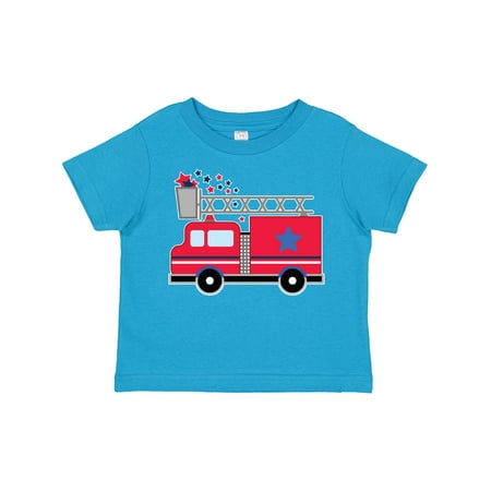 

Inktastic 4th of July Firetruck with Red and Blue Stars Gift Toddler Boy or Toddler Girl T-Shirt