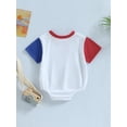thumbnail image 4 of 4th of July Baby Boy Girl Clothes USA Short Sleeve Bubble Romper Oversized T-Shirt Onesie Bodysuit Patriotic Outfit, 4 of 9