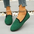 thumbnail image 2 of TOWED22 Women's Ballet Flats PU Leather Dress Shoes Comfortable Round Toe Slip on Flats with Floral Eyelets(Green,9), 2 of 7