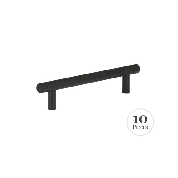Confluence RK30601MB 10-Pack Cabinet Knurled Pull for Kitchen, 128 mm, Matte Black