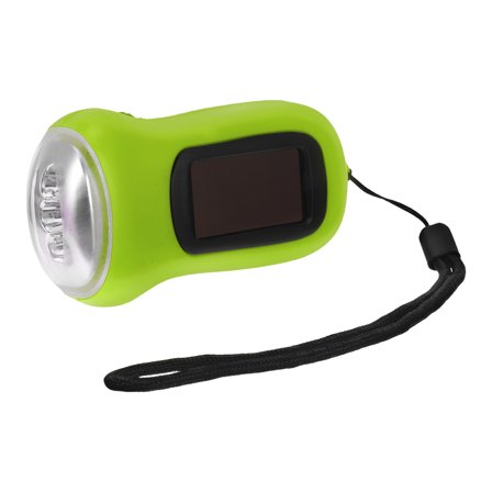 WRISTBIQUE Compact Solar Hand Crank Flashlight Rechargeable LED for Night Use Light Green