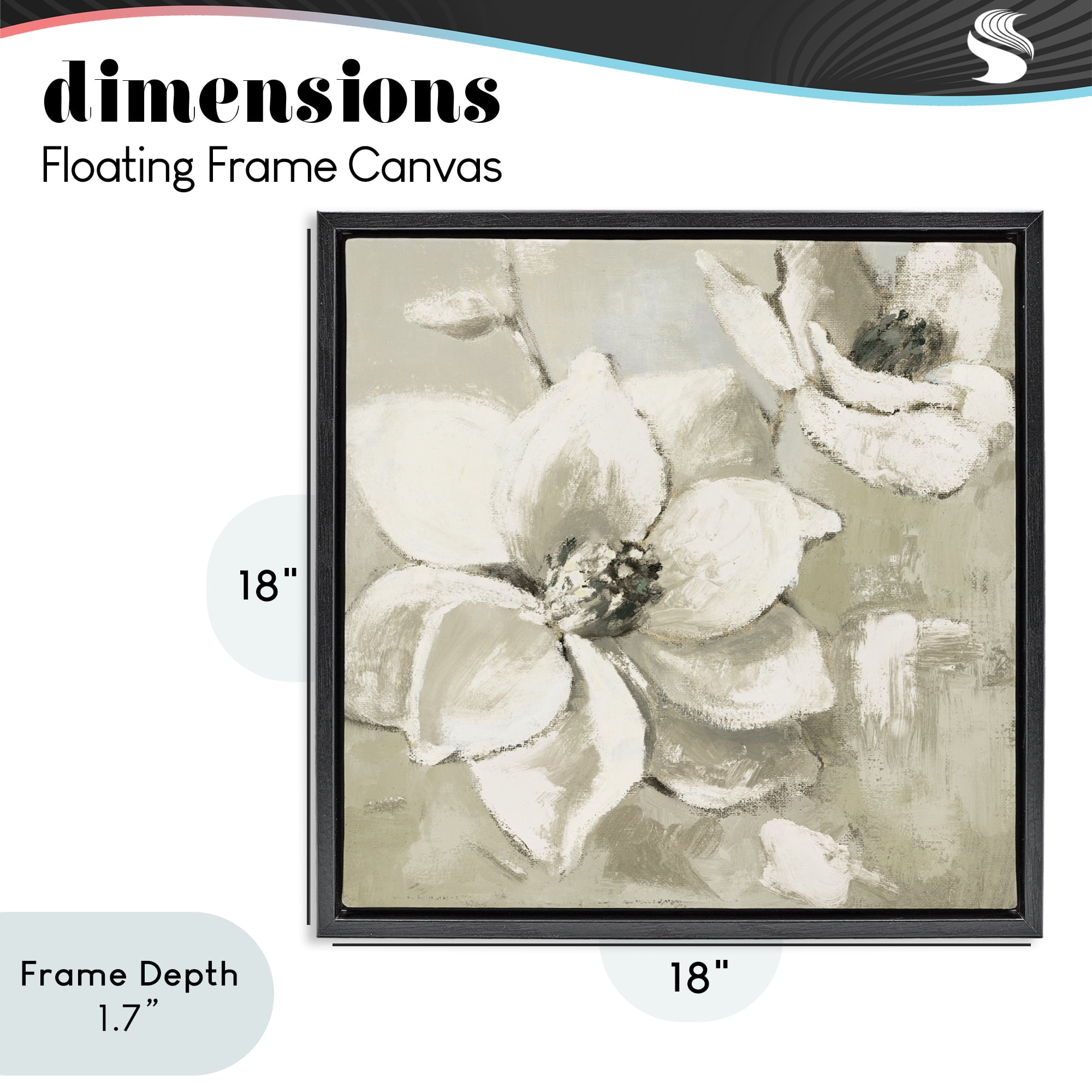 Stupell Industries Magnolias After Rain Black Framed Floater Canvas Wall Art, design by Lanie Loreth