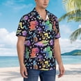 thumbnail image 3 of Fuzoiu Colorful Animals Print Hawaiian Shirt for Men, Summer Beach Casual Short Sleeve Button Down Shirts, Men’s Beach Summer Shirts with Pocket,Medium, 3 of 7