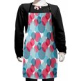 thumbnail image 1 of Abstract Kids Apron, Continuous Intertwined Circles Squares Print on Plain Backdrop, Boys Girls Apron Bib with Adjustable Ties for Cooking Baking Painting, Seafoam Petrol Blue and White, by Ambesonne, 1 of 2