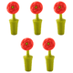 thumbnail image 1 of Tapón para botella de vino, sellador protector de corchos de vino, juego de 5 como regalo de vino, flores de silicona, 1 of 5