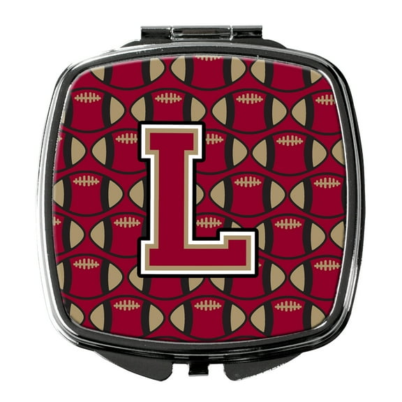 Letter L Football Garnet and Gold Compact Mirror