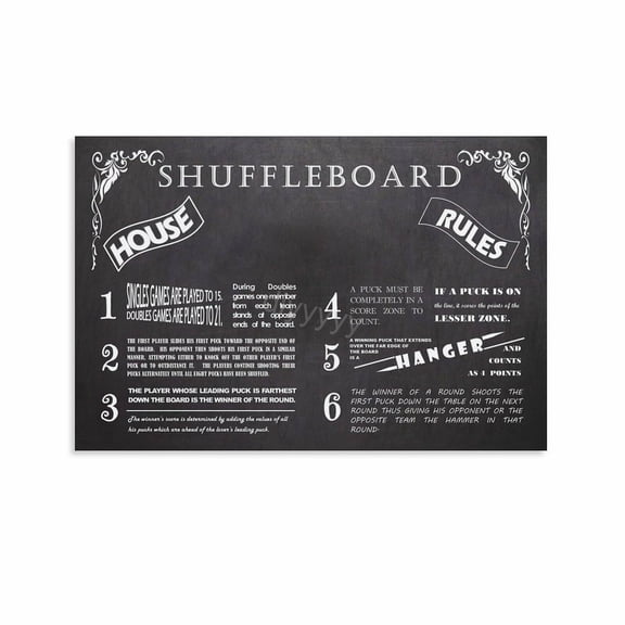 Shuffleboard Rules Poster (7) Canvas Painting Posters And Prints Wall Art Pictures for Living Room Bedroom Decor