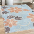 thumbnail image 1 of Floral Decorative Rug, Delicate Flowers with Swirling Ivy Branches Leaves Tulips Vintage Style of Art, Quality Carpet for Bedroom Dorm and Living Room, 6 Sizes, Pale Blue, by Ambesonne, 1 of 4