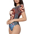 thumbnail image 2 of Lsque Chucky Women's Crew Neck Short Sleeve Bodysuit Basic T Shirts Tops Onesie Adult Cute Pajama-Small, 2 of 8