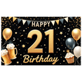 thumbnail image 3 of Yatrandify Golden Theme Happy 21 Birthday Banner Decorative Design Party Celebration Event Decoration for Adult Birthday Beer Celebration Milestone Party, 3 of 8