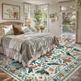 thumbnail image 4 of Lahome Decor Large 8'x10' Boho Floral Area Rugs for Living Room,Non Slip Rug with Bird Printed Machine Washable,Soft Indoor Low Pile Carpet for Bedroom Dining Room Playroom Office,Beige, 4 of 9