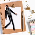 thumbnail image 4 of Bendable Pop Star Doll for Music Fans, 11-Inch Flexible Wire Frame Poseable Plush Figure for Home Decor, Black & Silver Tour Outfit Stuffed Toy, 1 Pack, 4 of 5
