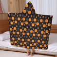 thumbnail image 5 of Halloween Pumpkin Paw Pattern Hooded Bath Towel，60"x35" for Ages 3 To 12 Kids, Quick Dry Lightweight Soft Microfiber Hood Beach Towel Cover Up for Kids, 5 of 7