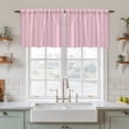 thumbnail image 2 of Pink Stripes Tier Curtains 36 Inch Length, Modern Vertical Lines Geometric Minimalist Cafe Short Curtains for Bathroom Over Sink, Small Kitchen Curtain Light Filtering Drapes 2 Panels 27.5"Wx36"L, 2 of 9