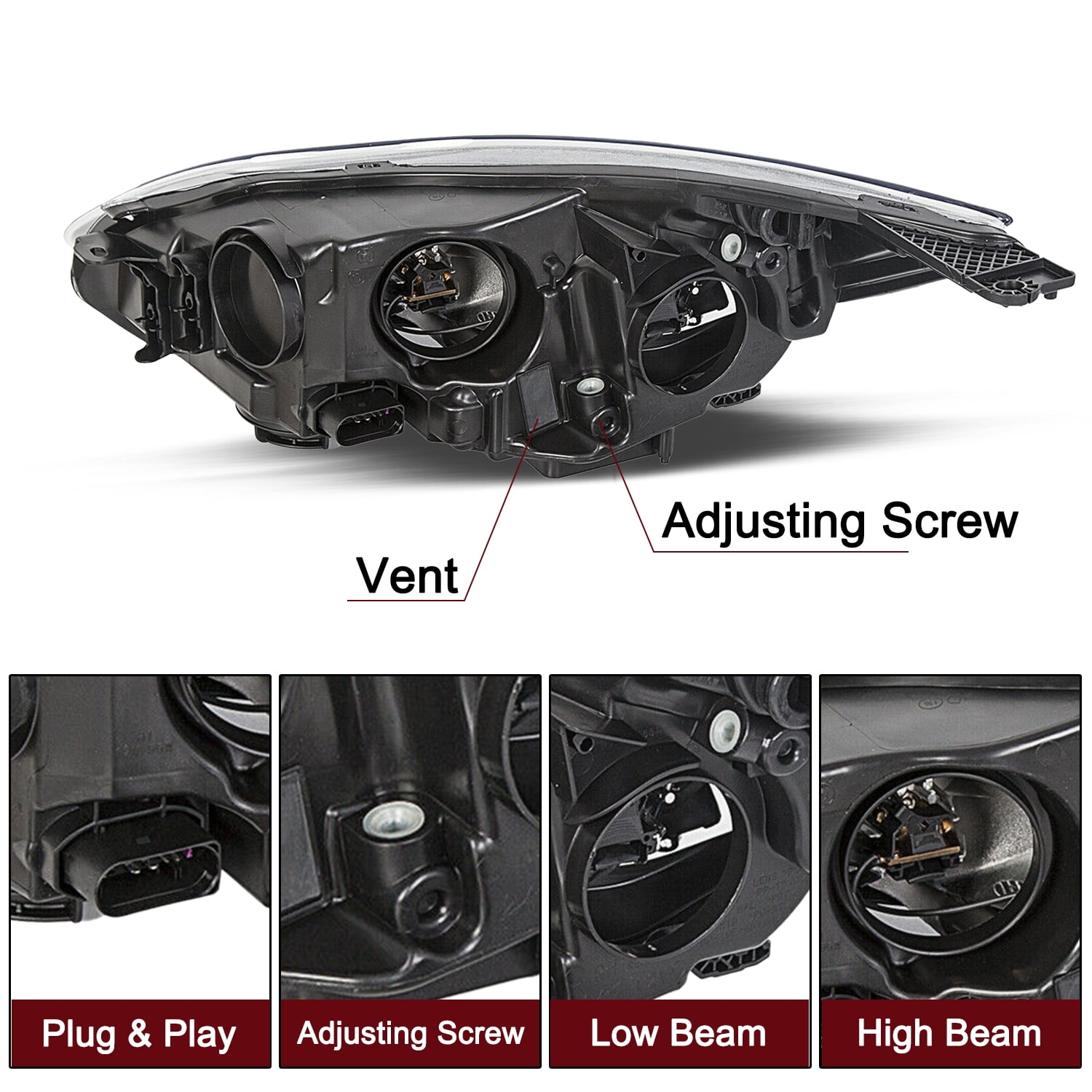 For 2012 2013 2014 Ford Focus S SE SEL Halogen FACTORY Headlight Passenger Side
