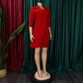 thumbnail image 5 of AURA Plus Size Women Suit Collar Pleated High Waist A Line Short Dress Elegant Office Style, 5 of 8