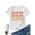thumbnail image 7 of Women's T-Shirt SUMMER Sunshine Coral Red Ombre Simple Short Sleeve Casual Tee Classic Crew Neck T Shirt for Women White, 5XL, 7 of 7