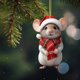 thumbnail image 4 of Adorno plano de ratón navideño | Decoración navideña original para árbol y coche | Decoración festiva para el hogar y el coche | Regalo navideño único para amigos y familiares, 4 of 4