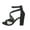 Black, variant on Women's Ankle Strap Open Toe Chunky High Heel Cross Strap Sandals Dress Shoes BLACK 9