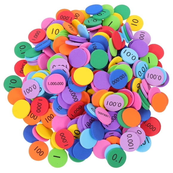 MIANGASTORE 600pcs Place Value Disks Bright Color Value Disks Math Counting Disks Early Math Skills Learning Props