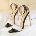 thumbnail image 2 of Zapatos de mujer de moda y sexys con tacón alto y delgado para discoteca, con punta abierta y bloques de color, sandalias con agujeros para mujer, zapatos de mujer, 2 of 4
