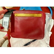 Marc Jacobs Deep Maroon Leather Crossbody Gold Zip Handbag Bag m001420 NEW