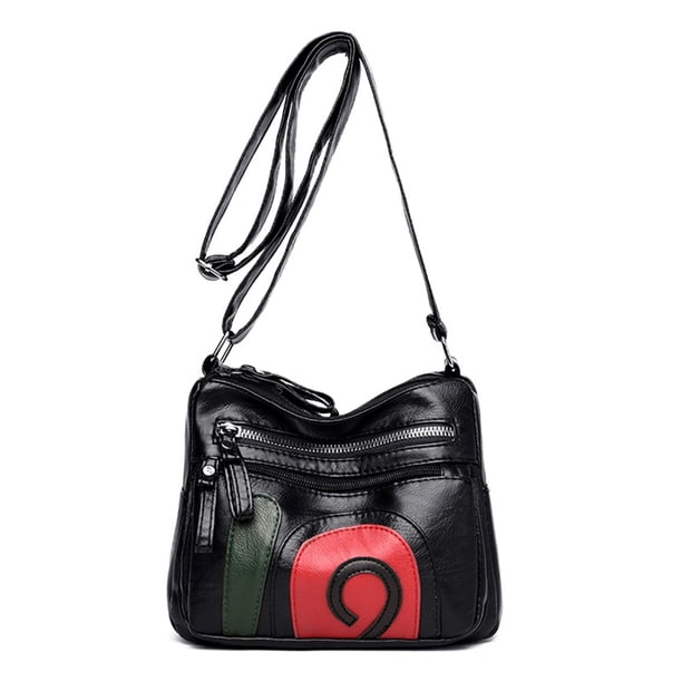 Hit Color Hombro Messenger Bolsos Mujer Cuero Crossbody Bolsos (Rojo) Likrtyny Para estrenar