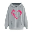 thumbnail image 2 of Qetyuw Womens Heart&Butterfly Print Hoodies Oversized Graphic Sweatshirt with Pocket Winter Long Sleeve Pullover Fashion Comfortable Sweatshirt, 2 of 6