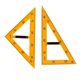 thumbnail image 1 of 2 reglas triangulares con mango extraíble, escala transparente, material didáctico amarillo para la escuela, pizarra blanca, pizarra, oficina, 1 of 9