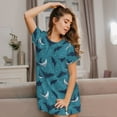 thumbnail image 4 of Cotton Nightgowns for Women - Cute Stingray Polka Dots Sleep Shirts for Women's Nightgowns & Sleepshirts, Soft Cotton Pajama Dress Shirts for Women, House Dress Sleepwear for Women, 4 of 7