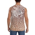 thumbnail image 4 of Fotbe Leopard Brown Men's Camiseta sin Mangas Estampada para Hombres, Playera Casual para Gimnasio, Entrenamiento, Playa-3X-Large, 4 of 7