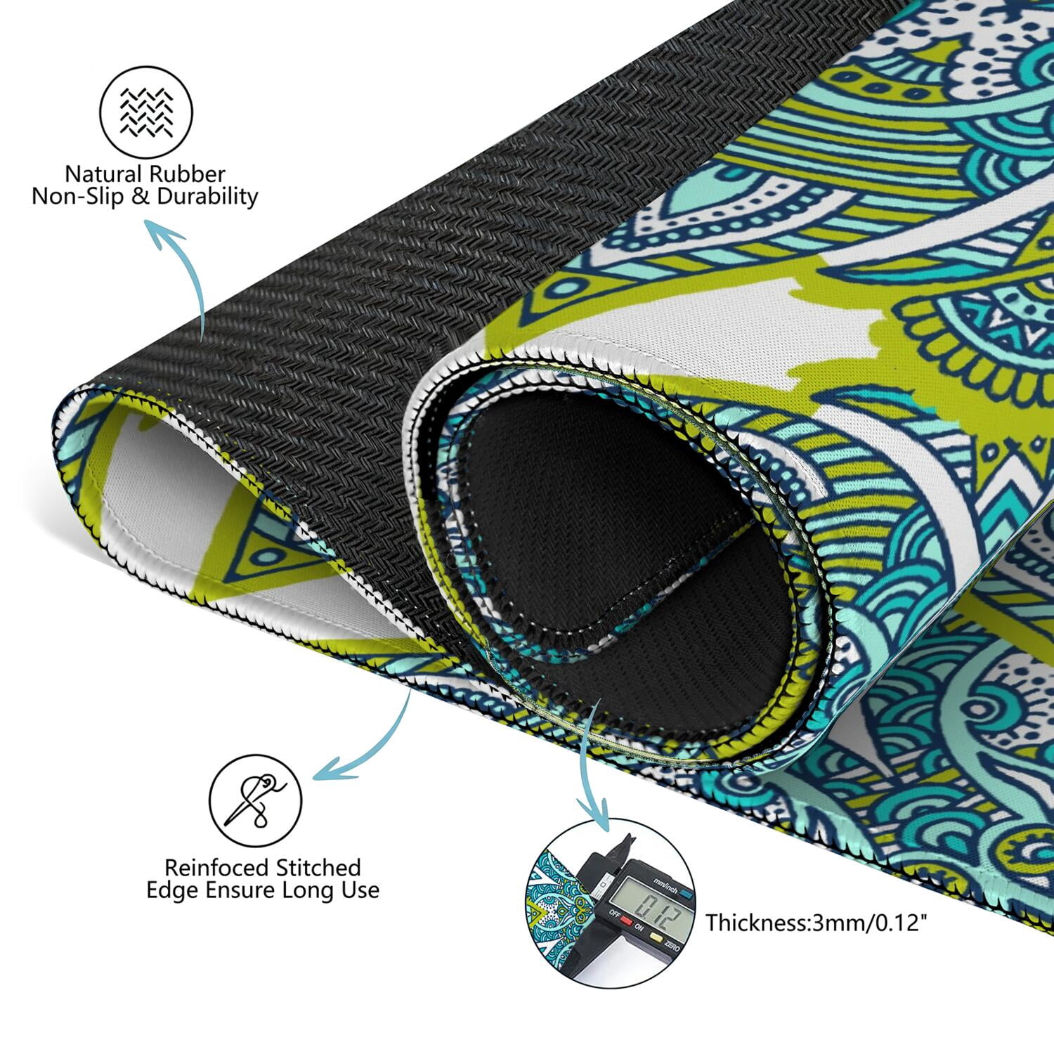 Mandala Mahjong Mat for Table, 31.5*31.5in Anti Slip American Mahjong Table Cloth, Noise Reduction, Neoprene Mah jongg Mat with Carrying Bag & 3 Dices, Mahjong Accessories Gift, Board Tile Games Mats