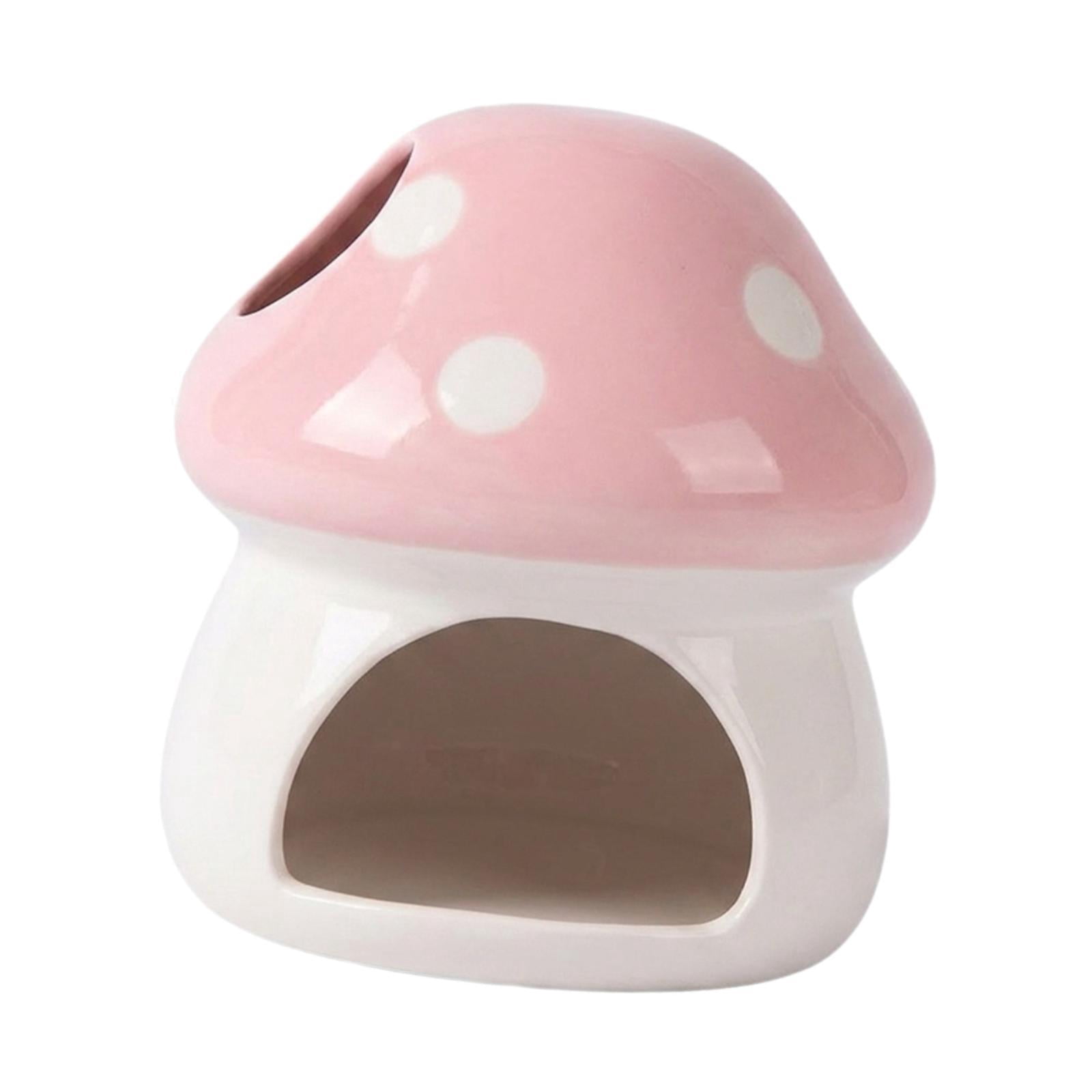 Dualoai Ceramic Hamster House Cute Guinea Pig Hideout for Rats Dwarf Hamster Gerbils Pink