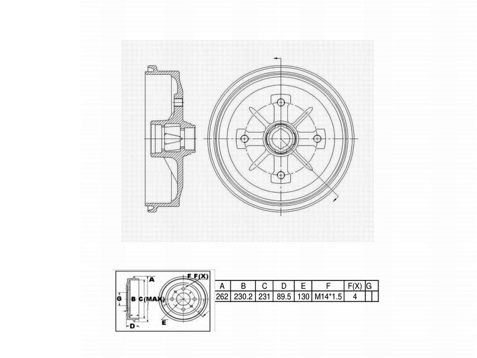 Winstop Brake Drum, Front WS236078, Volkswagen Beetle 1979-1968