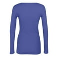 thumbnail image 3 of Delayuji Fashion A solid-colored round-neck top and long-sleeved T-shirt for ladies, 3 of 4