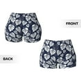 thumbnail image 5 of Vsdgher White Leaves print Workout Shorts for Women Seamless Soft Smooth Gym Yoga Scrunch Active Exercise Fitness Shorts, 5 of 8