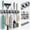 grey, variant on Rongsi Mop and Broom Holder Wall Mount, Wall Mounted Broom Organizer with 5 Racks and 6 Hooks for Kitchen, Laundry, Garage, Garden Storage