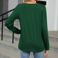 thumbnail image 5 of Women Blouses Womens Fitted Shirt Puff Long Sleeve Blouse V Neck Tee Womens Lady's Dress Shirts Women Tee Shirts Girls Swim Shirt Cute Print Button down plus Size Blouses for 3x Long Sleeve Green M, 5 of 9