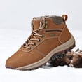 thumbnail image 4 of Botas de invierno para hombre, zapatillas de deporte con plataforma con cordones a la moda para hombre, zapatos de algodón Unisex antideslizantes de suela gruesa para exteriores, botas de nieve para m, 4 of 4