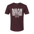 thumbnail image 2 of Wild Bobby Noah Was A Conspiracy Theorist Inspirational/Christian Men Premium Tri Blend Tee, Cardinal, Small, 2 of 5
