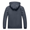 thumbnail image 3 of Tyhengta Men's Jacket Waterproof Coat Hooded Raincoat Outdoor Hiking Lightweight Windbreaker Grayish Blue L, 3 of 8