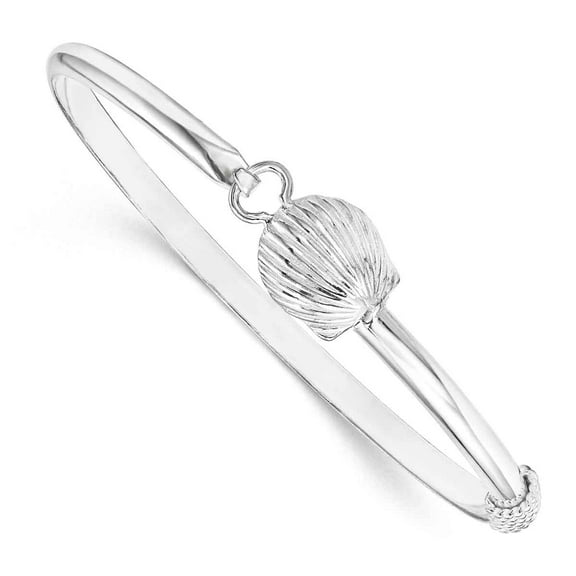 Primal Silver Sterling Silver Polished Shell Bangle